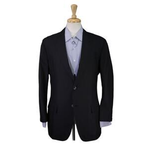Chester Barrie Black Seersucker 100% Silk Blazer Jacket 44R